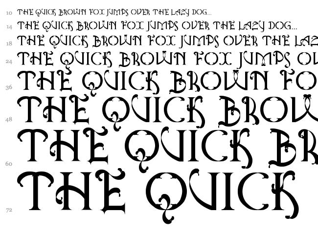 Antique Quest St font waterfall